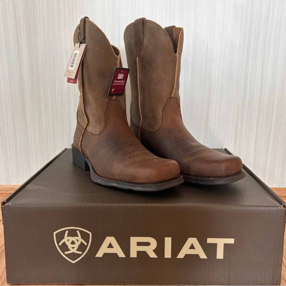 Ariat Men's Tan and Brown Western Boots - Picture 1 of 5